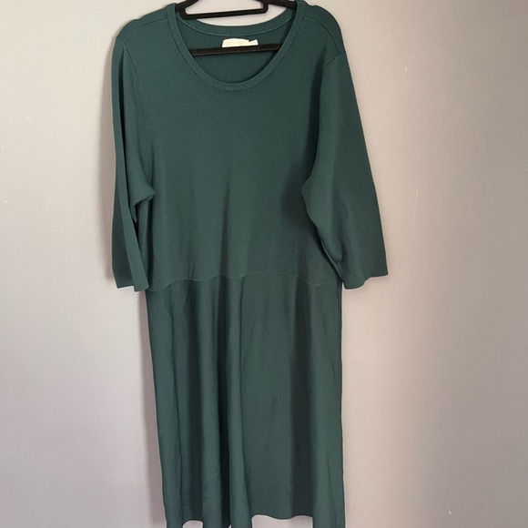 Eliza J. Women’s Size 3X Spruce Green Stretch Knit Fit and Flare Sweater Dress - Picture 4 of 8